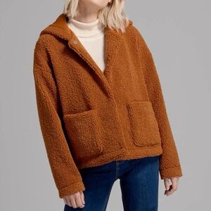 Modcloth Plush On You Teddy Jacket - Brown